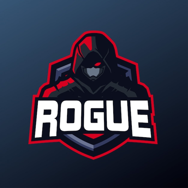 Rogue талисман для спорта и киберспорт логотип