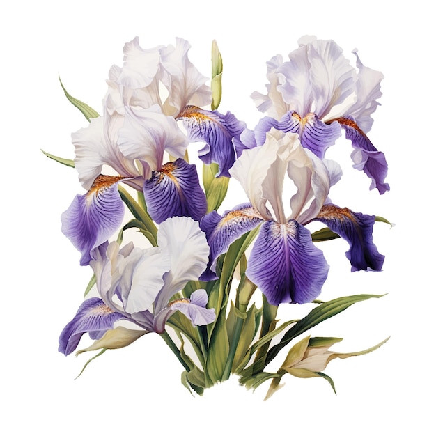 rogue rose iris print on white tile in the style detailed botanical studies