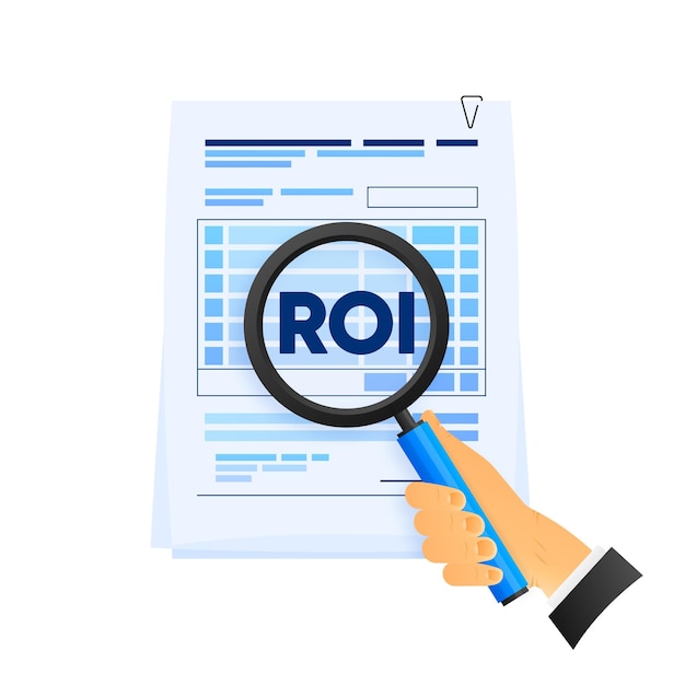 投資回収率 (ROI) とは投資の回収率を意味する 投資と金融事業の成長資本主義 ベクトルイラストレーション