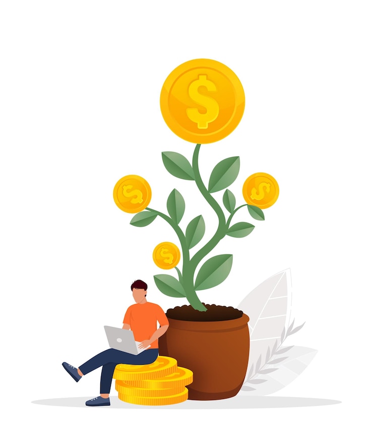Vector roi return on investment performance measure from cost invested and profit efficiency business
