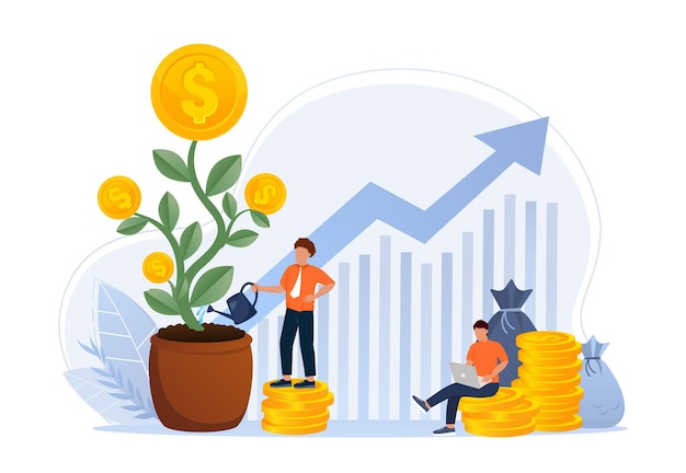 Vector roi return on investment performance measure from cost invested and profit efficiency