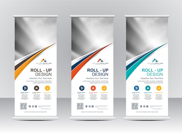 Rol het ontwerp van de bannerstandsjabloon op