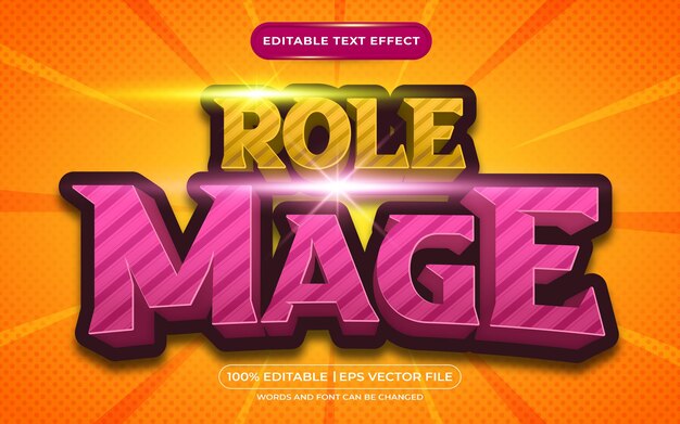 Role mage 3d editable text effect game style