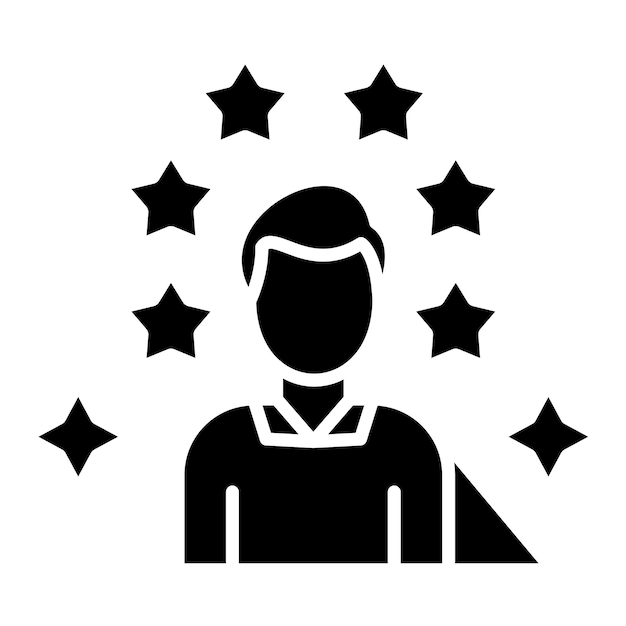 Role Model Glyph Solid Black Illustration