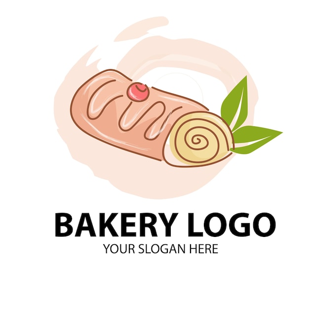 Roll Cake bakkerij logo vectorillustratie