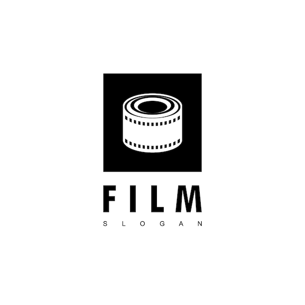 Roll movie logo design template