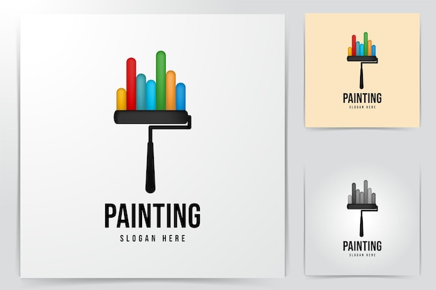 roll painting logo ideas. inspiration logo design. template vector illustration. isolated on white background