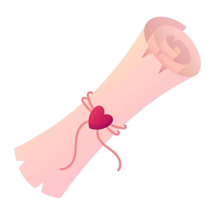 Vector roll of paper scroll tied with rope