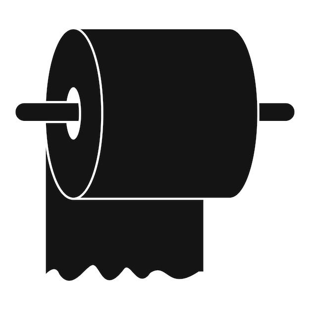 Vettore rollo di carta igienica sull'icona del portatore semplica illustrazione del rollo di carta higienica sul portatore icona vettoriale per il web