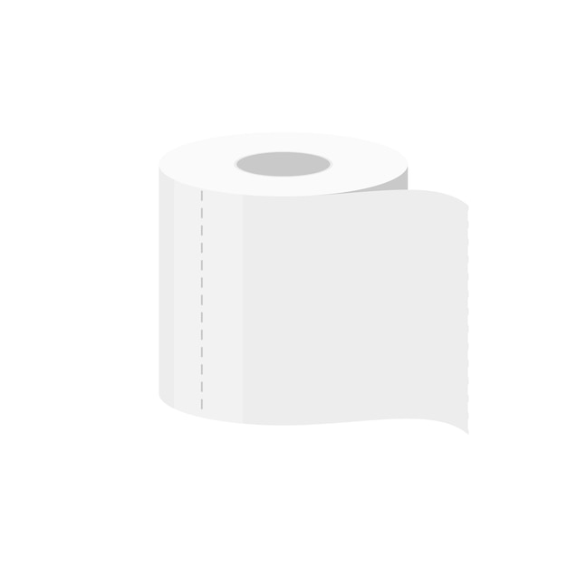 Roll of toilet paper isolated on white