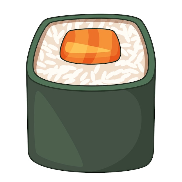 Roll traditional Japanese food icon Cartoon illustration of roll traditional Japanese food vector icon for web