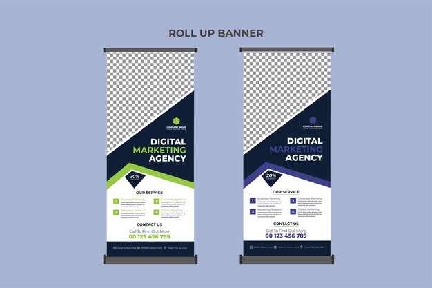 Vector roll up banner design business template