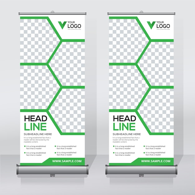 Roll up banner design print template