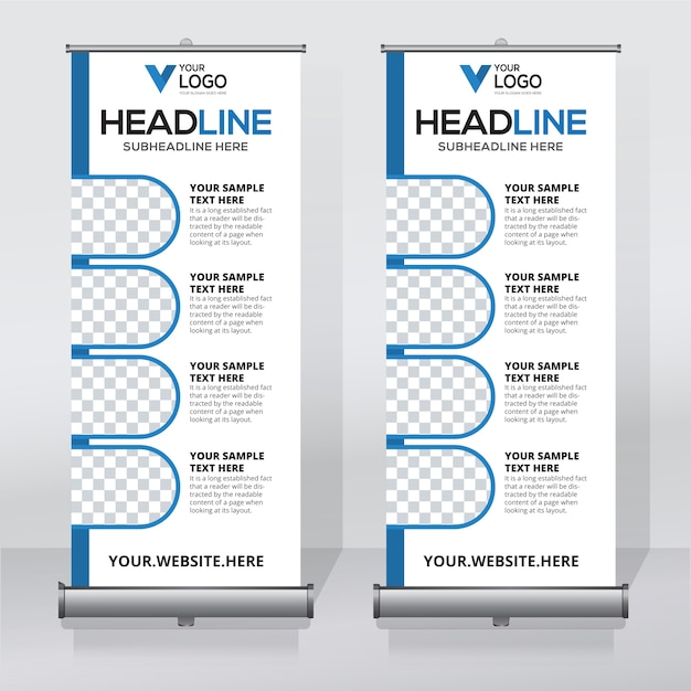 Roll up banner design print template