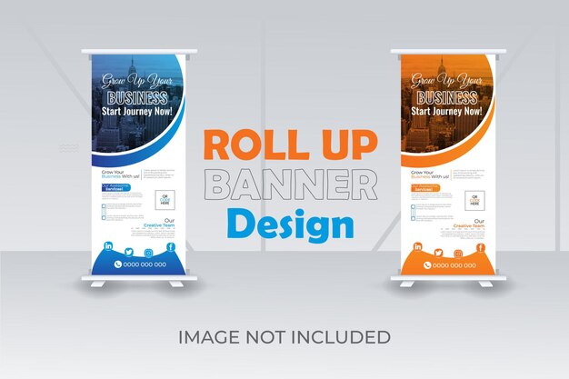 Roll Up Banner Design Roll Up Banner Mock up Design Цветной полный Roll Up Banner