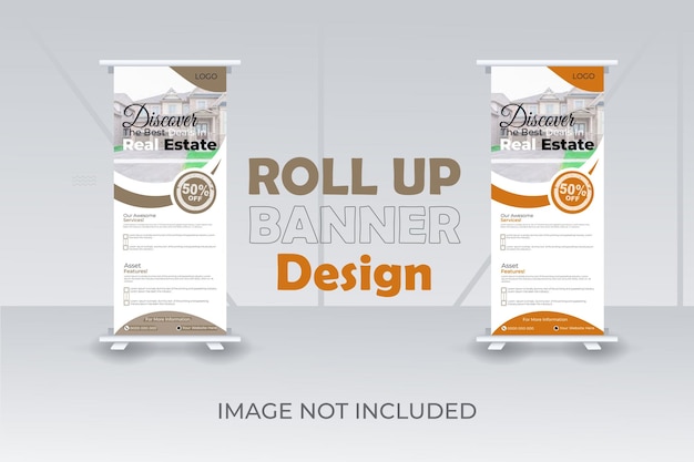 Roll Up Banner Design Roll Up Banner Mock up Design Colorful Roll Up Banner