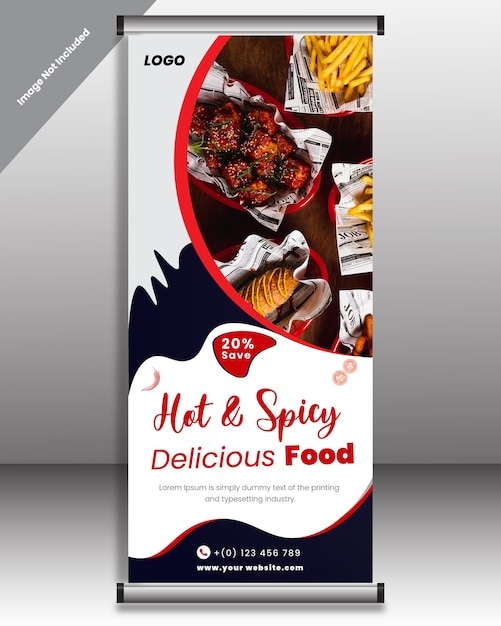 Roll up Banner design template for food and restaurant