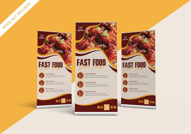 Vector roll up banner design template free