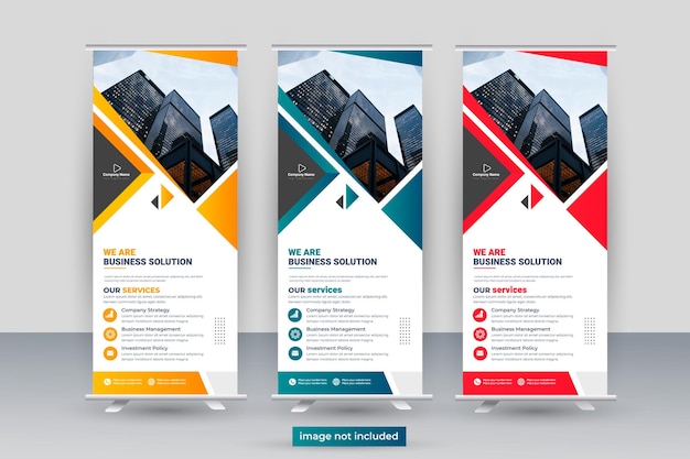 Roll up banner design template vertical abstract background pull up design corporate xbanner