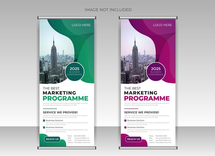 roll up banner design template or x banner