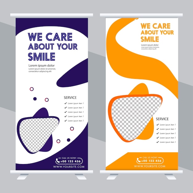 Vector roll up banner design template