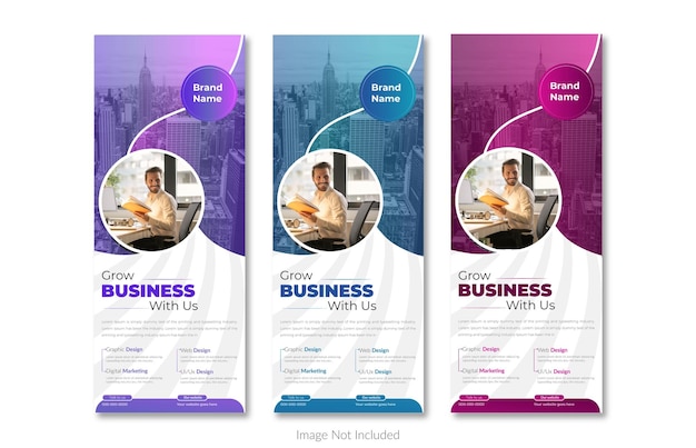 Vettore roll up banner design