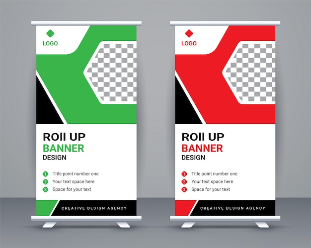 Roll-up banner en reisbanner sjabloonontwerp