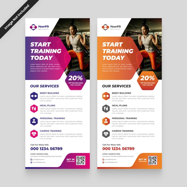roll up banner gym sport gradient