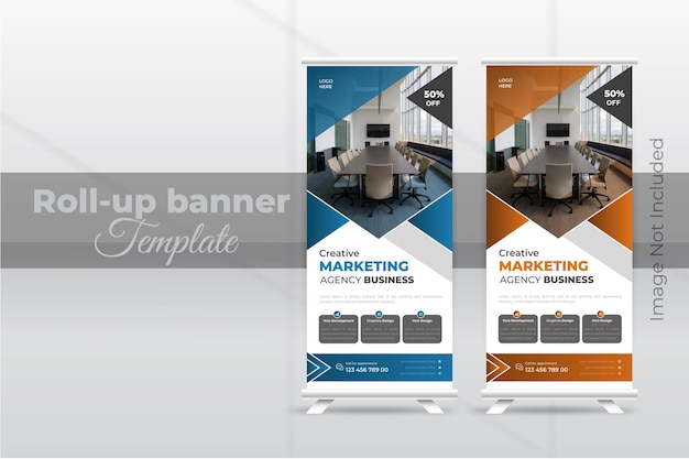 Roll-up banner met rechthoekige vormen