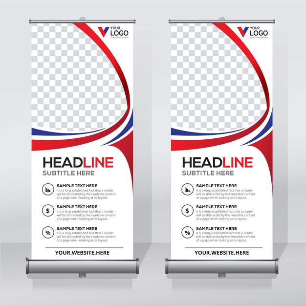 Roll-up banner ontwerp afdruk sjabloon