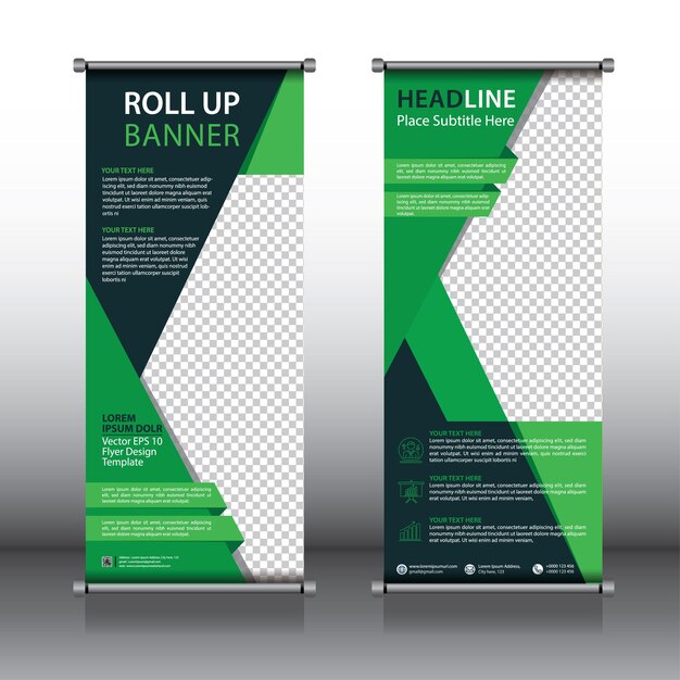 Roll-up banner ontwerp Bewerkbare verticale sjabloon vector geometrische abstracte achtergrond moderne xban