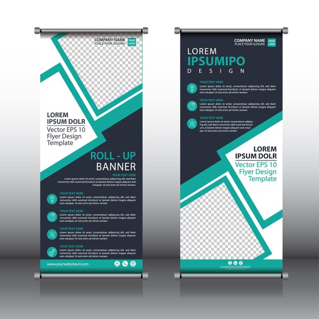 Roll-up banner ontwerp Bewerkbare verticale sjabloon vector geometrische abstracte achtergrond moderne xban