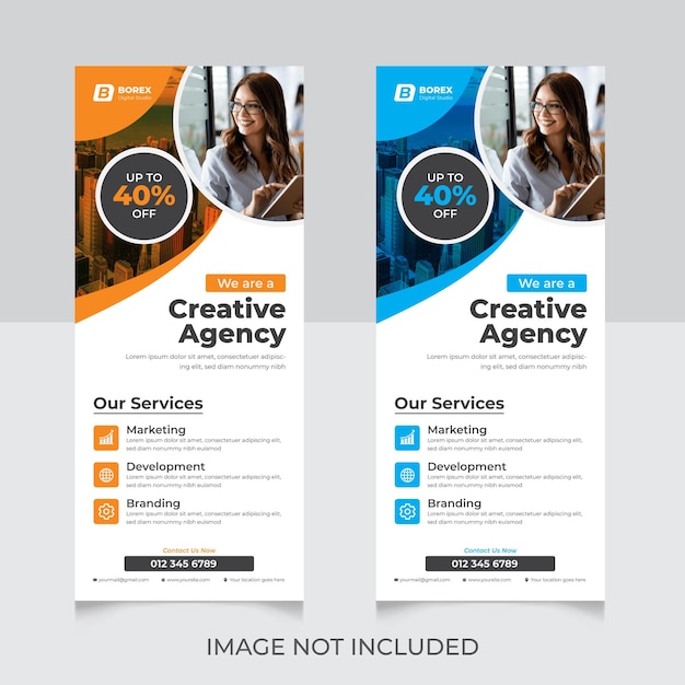 Roll up banner ontwerp sjabloon