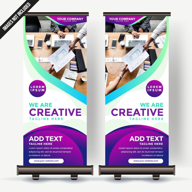 Roll-up banner sjabloon abstracte achtergrond