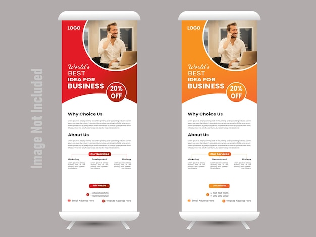 Roll up banner stand design set