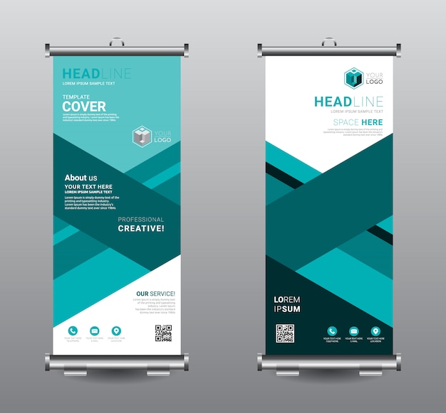 Roll up banner standee business template design.