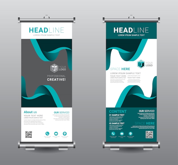 Roll up banner standee business template design.