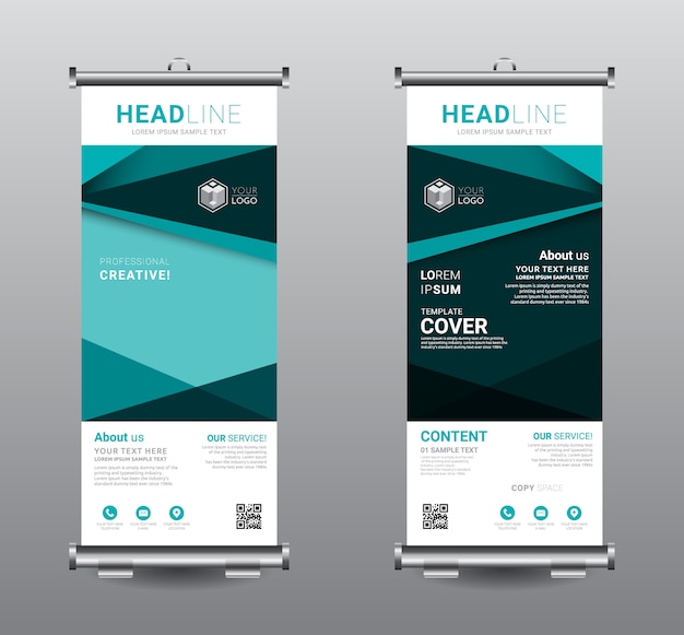 Roll up banner standee business template design.