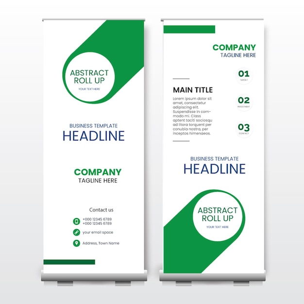 Vector roll-up banner template (vorm van verzamelbanner)