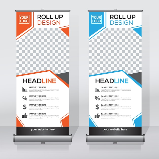 Roll up banner template