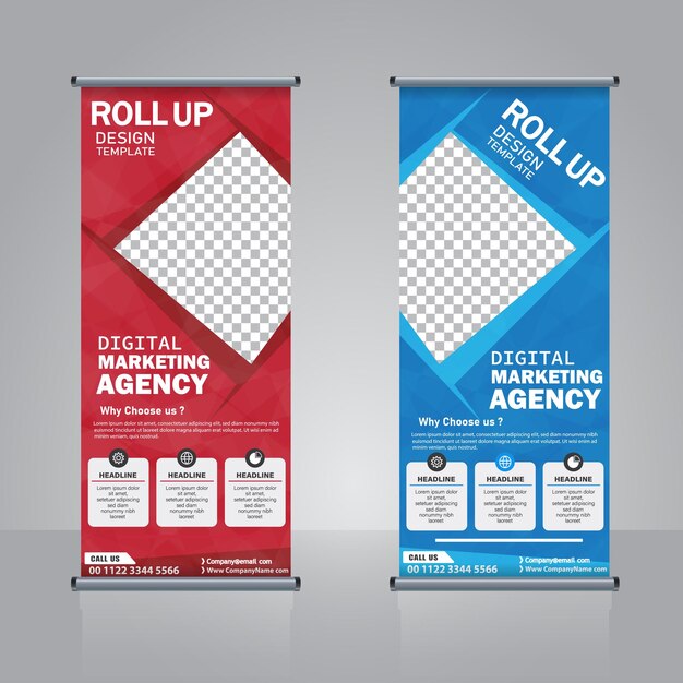 Vector roll up banner template