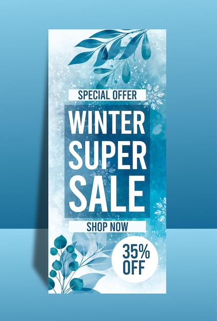 Roll-up banner voor de winterverkoop