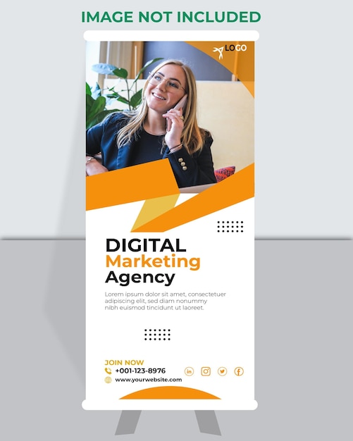 Roll-up banner voor digitaal marketingbureau