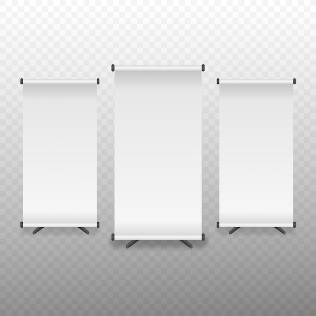 Roll up banner on white