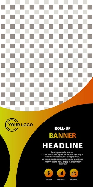 Roll up Banner with geometric shapes