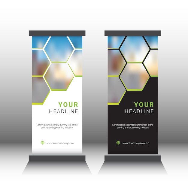 roll up banner Xbanner design template vector