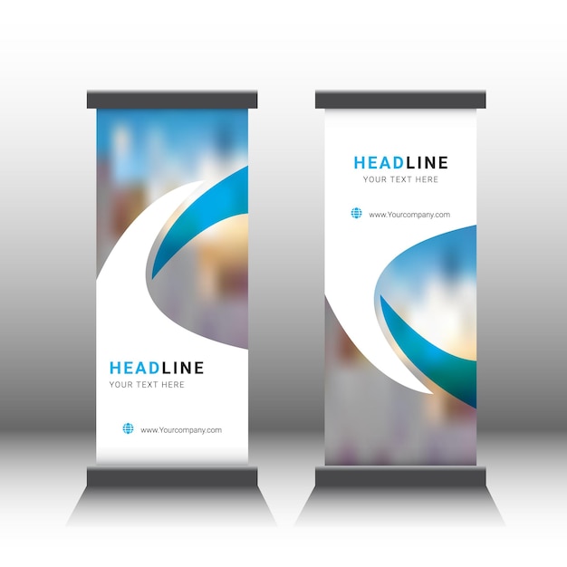 Roll up banner xbanner design template vector