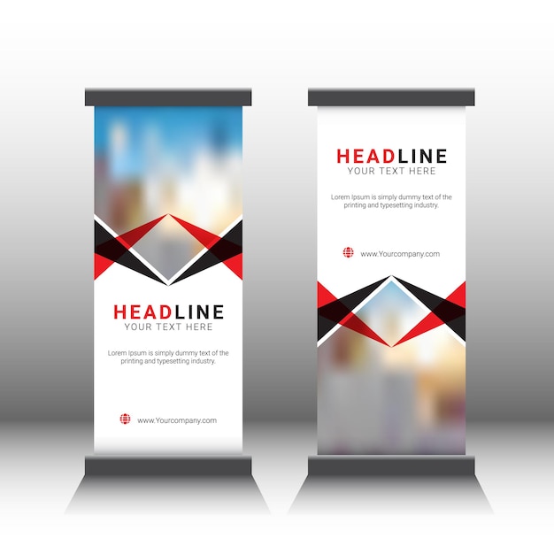 Roll up banner xbanner design template vector