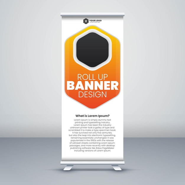 Roll-up bannerontwerp met oranje kleur