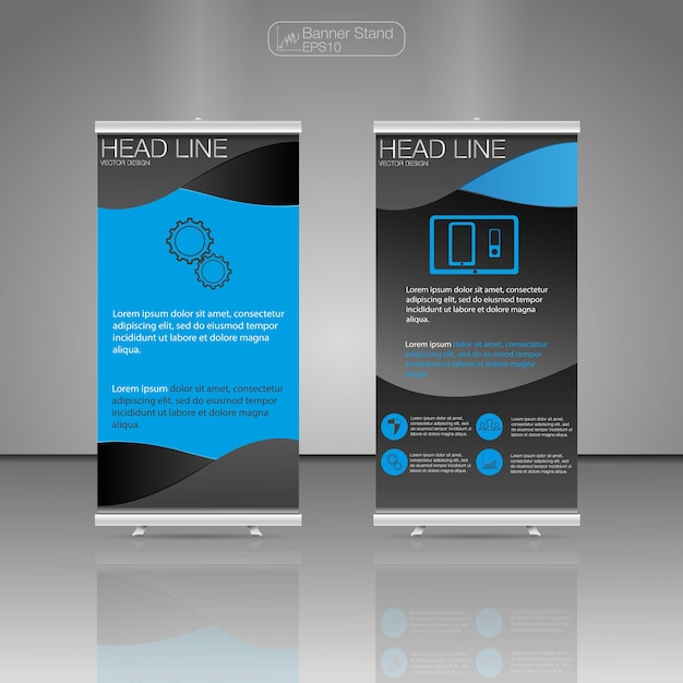 Roll-up bannerstandaard. Vector. Zakelijke brochure folder ontwerp.